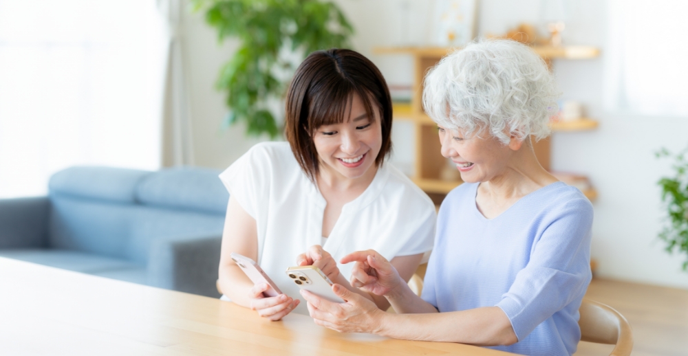 スマホで相談する様子